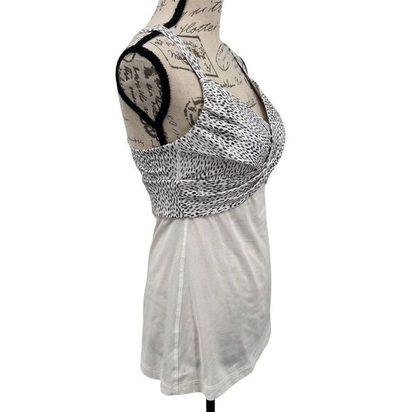 Lululemon Wrap It Up Tank Dottie Dash White Black / White Size 8 - Picture 4 of 10